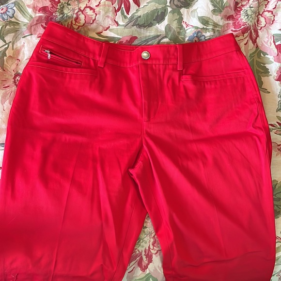 RALPH LAUREN Size 8 Stretchy Cotton Blend Vivid Red Pants Cozy Valentine $119NEW - Picture 10 of 16
